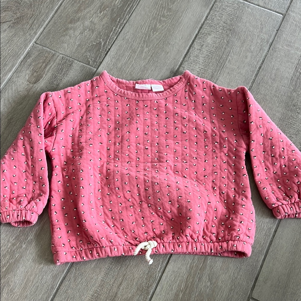 Zara Pink Knit Sweater Short Sleeve Casual